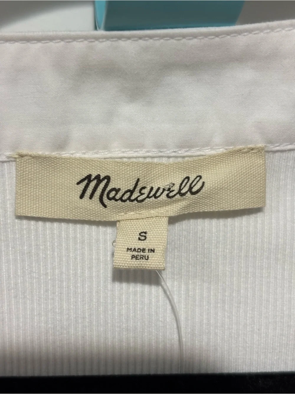 Madewell Puff-Sleeve Drop-Shoulder Knit Top White Small NWT